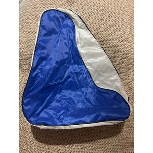 Blue Silver Nylon Roller Skates Storage Sling Bag Triangular Crossbody Sporty